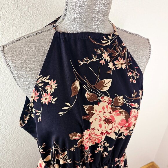 Lulus Black Floral Print Halter Maxi Dress - Picture 5 of 13